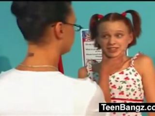 Teen damsel lesbian adult clip with teacher
